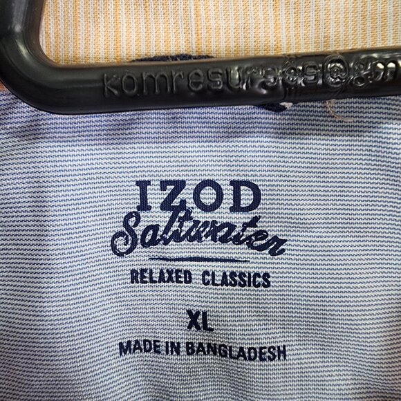 Men's Izod Saltwater Relaxed Classics Shirt Short Sleeve Button-Down Size XL - Picture 5 of 14